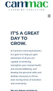 How cammaclearning.com looks like on a mobile device such as an iPhone.
