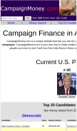 How campaignmoney.com looks like on a mobile device such as an iPhone.