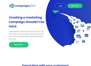 How campaignpilot.com looks like on a tablet such as an iPad.