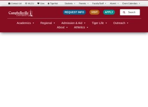 How campbellsville.edu looks like on a tablet such as an iPad.