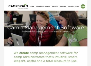 How campbrainoffice.com looks like on a tablet such as an iPad.
