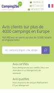 How camping2be.com looks like on a mobile device such as an iPhone.