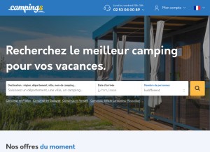 How campings.com looks like on a tablet such as an iPad.