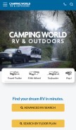How campingworldrv.com looks like on a mobile device such as an iPhone.