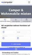 How campstar.com looks like on a mobile device such as an iPhone.