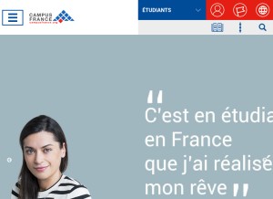 How campusfrance.org looks like on a tablet such as an iPad.