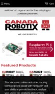 How canadarobotix.com looks like on a mobile device such as an iPhone.