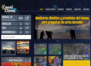How canalclima.com looks like on a tablet such as an iPad.