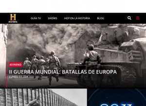 How canalhistoria.es looks like on a tablet such as an iPad.