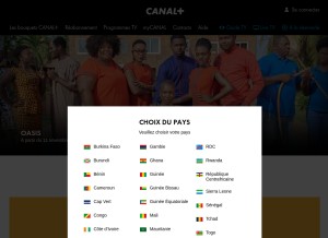 How canalplus-afrique.com looks like on a tablet such as an iPad.