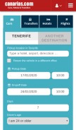 How canarias.com looks like on a mobile device such as an iPhone.
