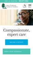 How cancercenter.com looks like on a mobile device such as an iPhone.