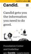 How candid.org looks like on a mobile device such as an iPhone.