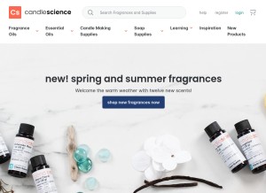 How candlescience.com looks like on a tablet such as an iPad.