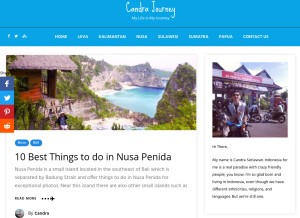 How candrajourney.com looks like on a tablet such as an iPad.