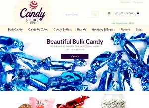 How candystore.com looks like on a tablet such as an iPad.