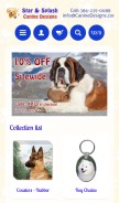 How caninedesigns.com looks like on a mobile device such as an iPhone.