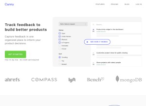 How canny.io looks like on a tablet such as an iPad.