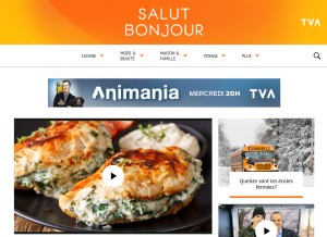 How canoe.ca looks like on a tablet such as an iPad.