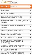 How canopymart.com looks like on a mobile device such as an iPhone.