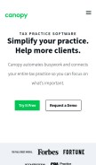 How canopytax.com looks like on a mobile device such as an iPhone.