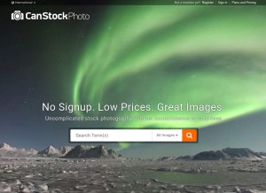 How canstockphoto.ca looks like on a tablet such as an iPad.