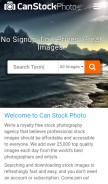 How canstockphoto.com looks like on a mobile device such as an iPhone.