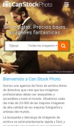How canstockphoto.es looks like on a mobile device such as an iPhone.