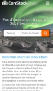 How canstockphoto.fr looks like on a mobile device such as an iPhone.