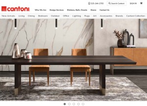 How cantoni.com looks like on a tablet such as an iPad.