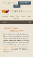 How canvashealth.org looks like on a mobile device such as an iPhone.