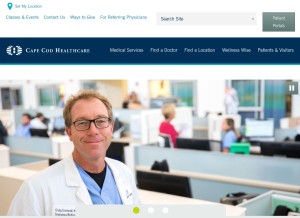 How capecodhealth.org looks like on a tablet such as an iPad.