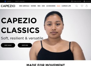 How capezio.eu looks like on a tablet such as an iPad.