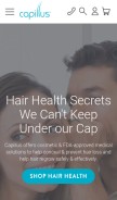 How capillus.com looks like on a mobile device such as an iPhone.