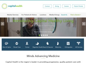 How capitalhealth.org looks like on a tablet such as an iPad.