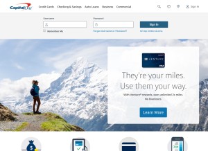 How capitalone.com looks like on a tablet such as an iPad.