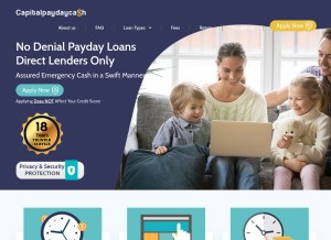 How capitalpaydaycash.com looks like on a tablet such as an iPad.
