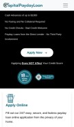 How capitalpaydayloan.com looks like on a mobile device such as an iPhone.