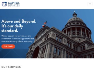 How capitolservices.com looks like on a tablet such as an iPad.