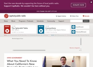 How capradio.org looks like on a tablet such as an iPad.