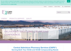 How capspharmacy.com looks like on a tablet such as an iPad.