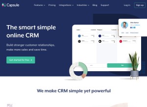 How capsulecrm.com looks like on a tablet such as an iPad.
