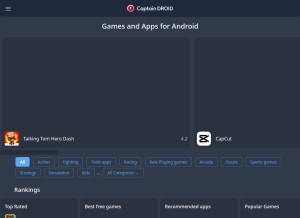 How captain-droid.com looks like on a tablet such as an iPad.