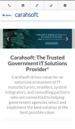 How carahsoft.com looks like on a mobile device such as an iPhone.