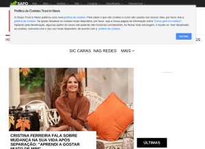 How caras.pt looks like on a tablet such as an iPad.