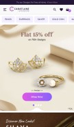 How caratlane.com looks like on a mobile device such as an iPhone.