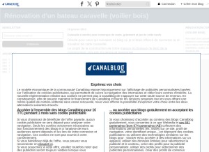 How caravelle.canalblog.com looks like on a tablet such as an iPad.