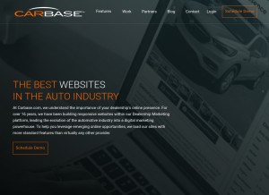 How carbase.com looks like on a tablet such as an iPad.