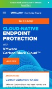 How carbonblack.com looks like on a mobile device such as an iPhone.