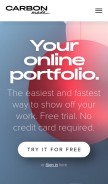 How carbonmade.com looks like on a mobile device such as an iPhone.